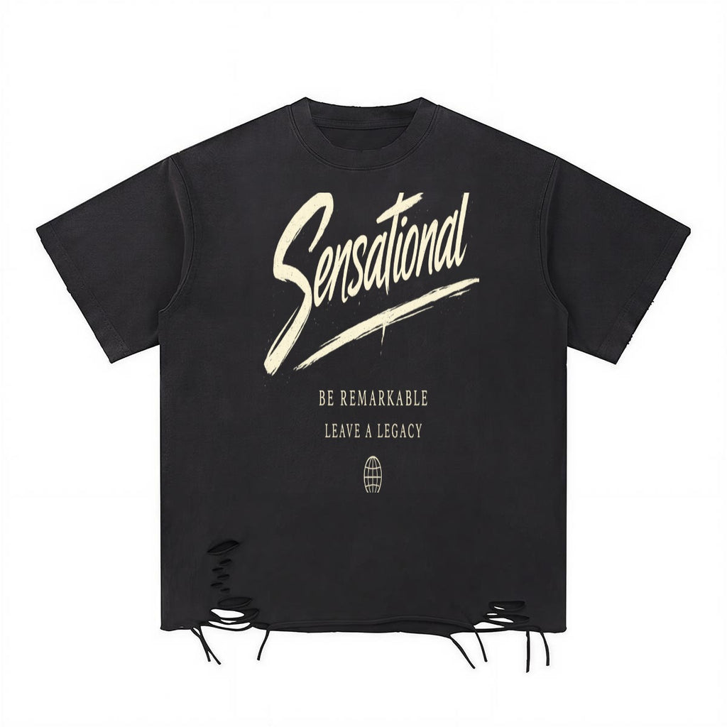 Men’s Distressed Washed Oversized T-Shirt|270GSM DTF