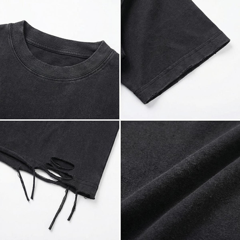 Men’s Distressed Washed Oversized T-Shirt|270GSM DTF