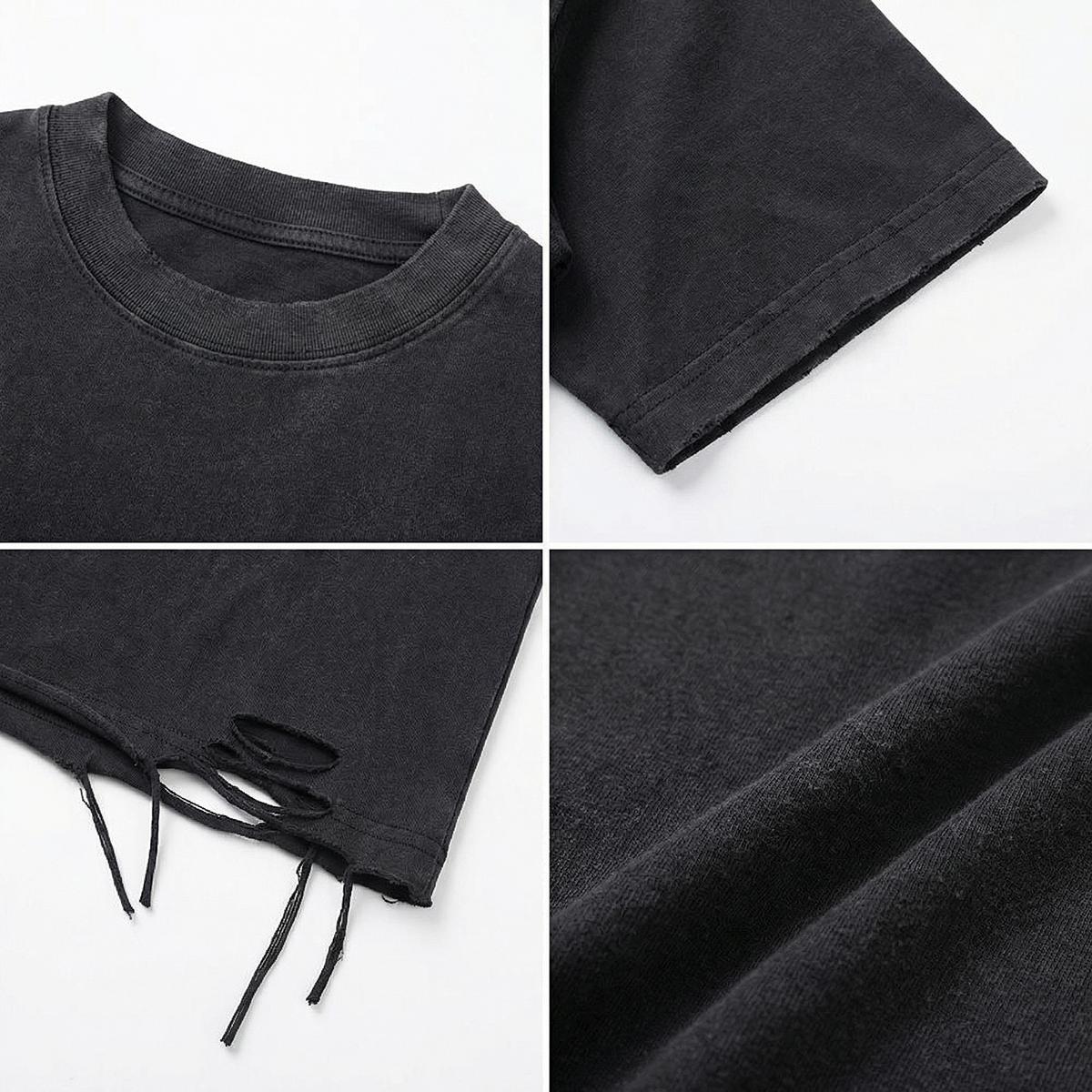 Men’s Distressed Washed Oversized T-Shirt|270GSM DTF